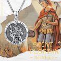 wholesale 925 Sterling Silver Saint Florian Firefighter Medal Pendant Necklace for Men Dad Gift-0-5