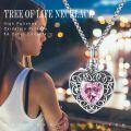 wholesale 925 Sterling Silver Heart Shaped Memorial Urn Necklace with Pink Crystal and Funnel Set for Ashes Keepsakes-0-3