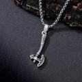 wholesale 925 Sterling Silver Axe Pendant Necklace  for Men - Norse Viking Jewelry with Chain 36 Length-0-2