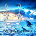 wholesale 925 Sterling Silver Dolphin Drop Earrings for Women and Girls-0-5