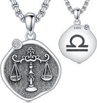 wholesale Sterling Silver Zodiac Constellation Necklace Astrology Pendant-09-Libra Necklace