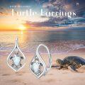 wholesale 925 Sterling Silver Opal Turtle Leverback Hoop Earrings - Boho Beach s for Women-0-5
