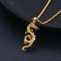 wholesale Gold 925 Sterling Silver Dragon Pendant Necklace for Men Women Valentines Day Gifts-0-1