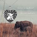 wholesale 925 Sterling Silver Elephant Heart Locket Pendant Necklace with Fillers and Chain-0-1