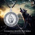 wholesale 925 Sterling Silver Round Wolf Head Cremation Urn Keepsake Jewelry Ashes Holder Memorial Funnel Set for Men/Women-0-5