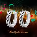 wholesale 925 Sterling Silver Music Notes Huggie Hoop Earrings Wholesale for Women and Girls-0-5