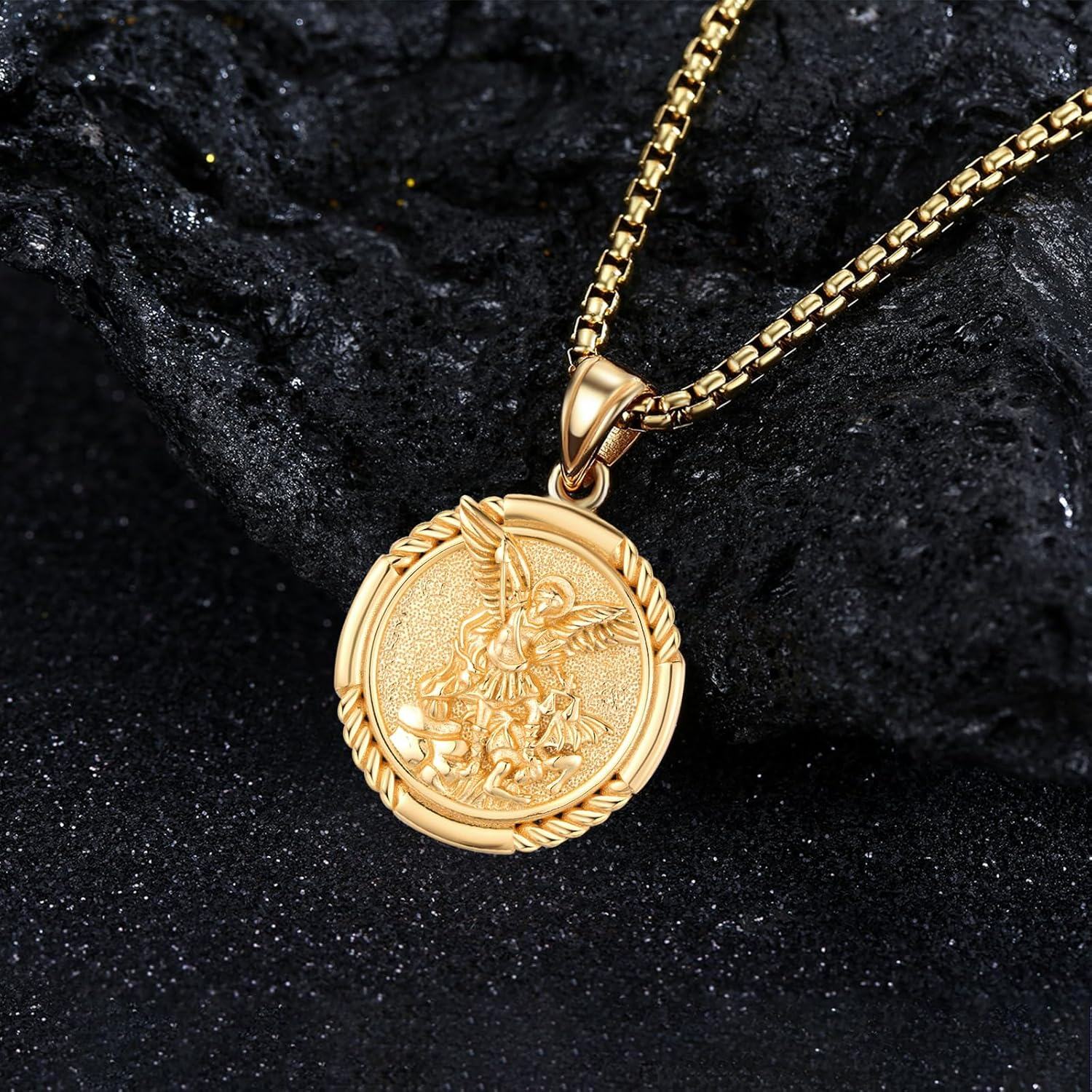 wholesale Gold 925 Sterling Silver Guardian Angel Pendant Necklace for Women Men Catholic s-0-4