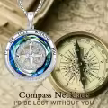 TOUPOP Sterling Silver Crystal Compass Necklace for Women Graduation Gifts-0-2