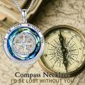 TOUPOP Sterling Silver Crystal Compass Necklace for Women Graduation Gifts-0-2