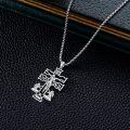 wholesale 925 Sterling Silver Caravaca Cross Angel Crucifix Pendant Necklace-0-2