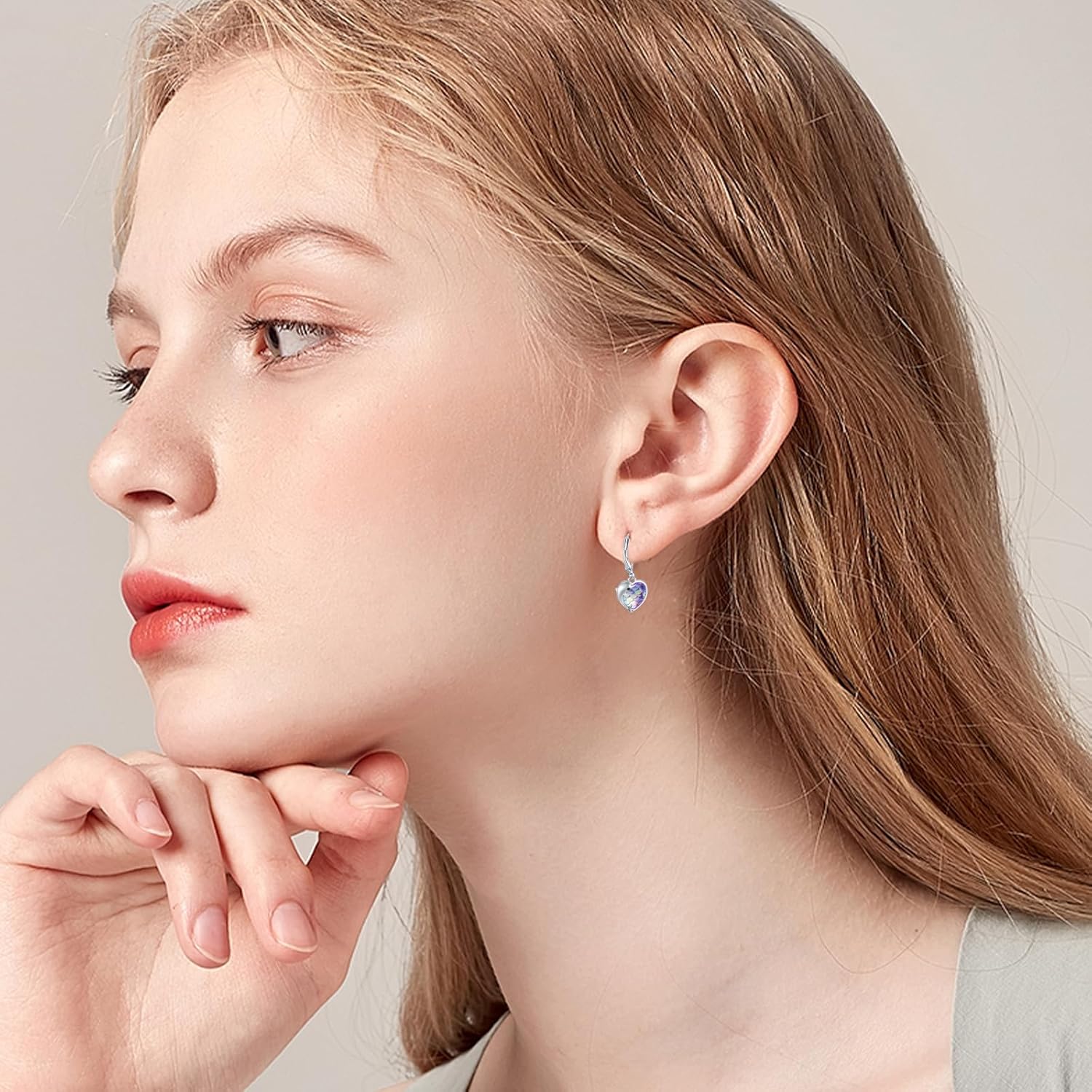wholesale 925 Sterling Silver Mermaid Scale Heart-Shaped Dolphin Wave Stud Earrings for Women-0-2