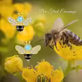 TOUPOP 925 Sterling Silver Cute Animal Stud Earrings Butterfly Bee Dinosaur-0-1
