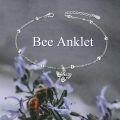 wholesale 925 Sterling Silver Bee Charm Anklet for Women-0-2