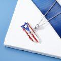 wholesale 925 Sterling Silver Puerto Rican Flag Quokka Pendant Necklace with Chain 45cm Length-0-3