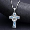 wholesale 925 Sterling Silver Blue Enamel Star of David Celtic Knot Cross Pendant Necklace-0-40