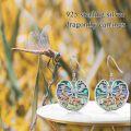 wholesale 925 Sterling Silver Dragonfly & Abalone Shell Drop Earrings for Women-0-3