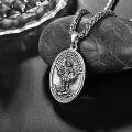 wholesale 925 Sterling Silver Saint Michael Angel Protect Us Mens Medallion Chain Necklace-0-1