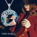 wholesale 925 Sterling Silver Tree of Life Pendant with Violin Flute Design - Musical Jewelry for Women-0-5