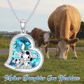 wholesale Sterling Silver Stone Cute Animal Pendant Necklace for Couples Sister Daughter Mother Birthday Gift-0-130