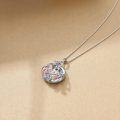 wholesale 925 Sterling Silver Crystal Rose Flower Sisters Forever Pendant Necklace-0-4