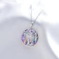 wholesale 925 Sterling Silver Tree Of Life Couple Pendant Necklace Purple Crystal Rose Gold-0-3