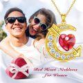 wholesale 925 Sterling Silver Moon Birthstone Crystal Pendant Necklace for Women-0-3