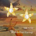 wholesale 14K Gold Pearl Starfish Stud Earrings for Women Sea Life  Ideas-0-4