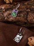 wholesale 925 Sterling Silver Purple Tulip Flower Drop Dangle Leverback Earrings for Women Girls  4cm Long-0-3