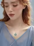 TOUPOP Sterling Silver Abalone Lotus Om Necklace For Women-0-1