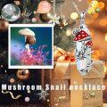 wholesale Sterling Silver Mushroom Necklace with Snail Pendant Gift for Women-0-41