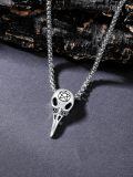 wholesale 925 Sterling Silver Pentagram Raven Skull Pendant Necklace  Gothic Jewelry for Men & Women-0-3