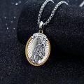 wholesale 925 Sterling Silver St Florian Pendant Necklace with Bible Verse Protection Gift for Men Women-0-2