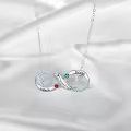 TOUPOP Sterling Silver Birthstones Personalized Infinity Dolphin Necklace-0-1