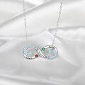 TOUPOP Sterling Silver Birthstones Personalized Infinity Dolphin Necklace-0-1