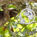 wholesale 925 Sterling Silver Sloth & Heart Charm Pendant Necklace - Gifts for Her-0-1