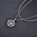 wholesale 925 Sterling Silver Compass Pendant for Men's  Chain Necklace 45cm Length -0-4