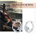 wholesale 925 Sterling Silver Mermaid Heart Hoop Earrings Gift for Women-0-5