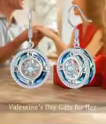 TOUPOP Sterling Silver Crystal Compass Dangle Earrings Birthday Gift For Women-0-1