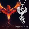 wholesale  Sterling Silver Stone Phoenix Bird Pendant Necklace for Women -0-5