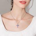 wholesale 925 Sterling Silver Cross with Real Flowers and Leaves Pendant Necklace-0-1