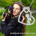 wholesale 925 Sterling Silver Heart-Shaped Pendant with Dog and Girl Design - Cute  for Women-0-4