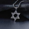 wholesale 925 Sterling Silver Star of David Pendant for Men's Jewelry Necklaces Gold Tone Chain 3D Design Minimalist Style Gift Idea-0-7