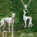 wholesale 925 Sterling Silver Greyhound Dog Pendant Necklace for Women Girls  43cm Chain Length-0-5