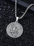 wholesale 925 Sterling Silver Saint Michael Archangel Medal Necklace Christian Religious s for Men Women Boys Girls-0-2