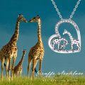 wholesale 925 Sterling Silver Giraffe Family Pendant Necklace Summer Beach Jewelry for Women-0-2