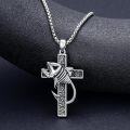 wholesale 925 Sterling Silver Shark Fish Bone Anchor Cross Pendant Necklace for Women and Men Religious s for Christmas Birthdays Mother's Day-0-1