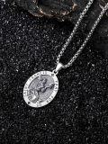 wholesale 925 Sterling Silver &  St Francis of Assisi Medal Pendant with Dove and Fish Charm - Catholic Protection s for Men/Women-0-3