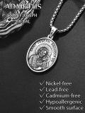 wholesale 925 Sterling Silver St Joseph Protect Us Pendant Necklace for Men with Cross and 3+2 Extender Chain-0-4