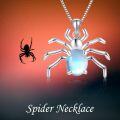 wholesale 925 Sterling Silver Opalite Spider Pendant Necklace for Women Girls-0-4