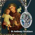 wholesale 925 Sterling Silver St. Anthony Pendant with Abalone Shell and Crosses on 30 Chain-0-5